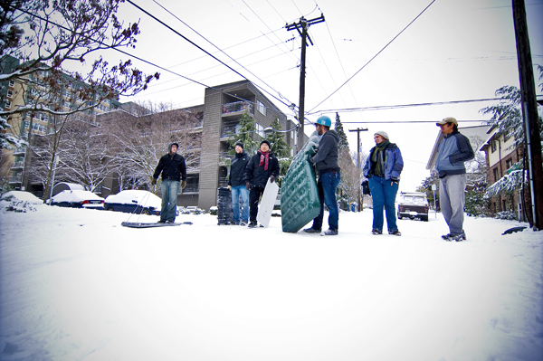The sleds, the dogs, the people, and the air mattresses. All photos