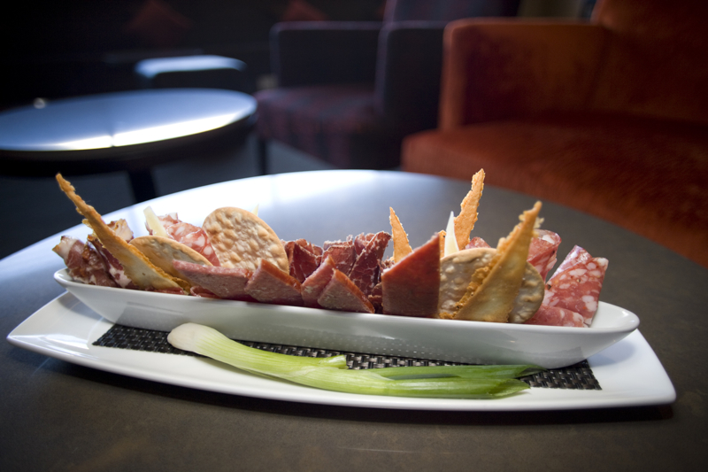 You can schedule meals and appetizers aE“ like this antipasto platter aE“ to be delivered at various times during your movie.