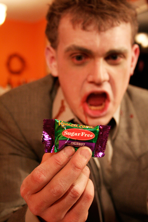 Diabetic candy: Diabetic candy is Halloween's decaf coffee. There's no sugar, it's usually filled with coconut and it's likely been wedged between a make-up case and a cell phone n your grandmother's purse.