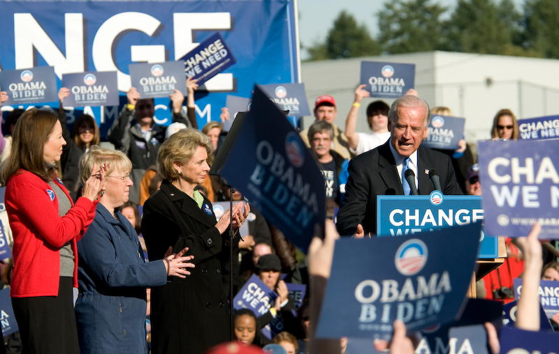 VP hopeful Sen. Joe Biden appeard at Tacoma's Cheney Stadium, Sunday, along