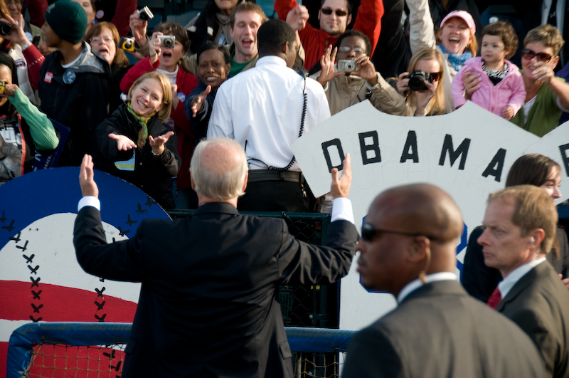 VP hopeful Sen. Joe Biden appeard at Tacoma's Cheney Stadium, Sunday, along
