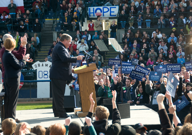 VP hopeful Sen. Joe Biden appeard at Tacoma's Cheney Stadium, Sunday, along