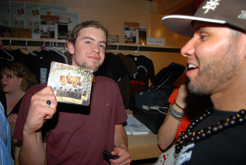 A satisfied customer shows off his new purchase.