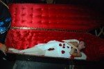 And then she is returned to her coffin, and covered in rose petals.