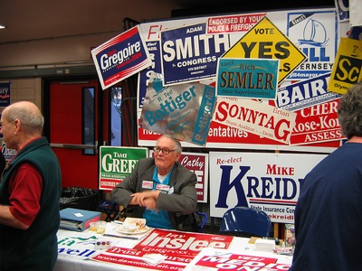 Democracy Prevailed, Free Association Lost in Last Week's Primaries: How did democracy prevail in the Washington primaries? Votes were cast, but that's not all there is to democracy. Political parties are a key component to democracy. Any voting process that makes parties meaningless is undemocratic. As to the idea of 'voting for the best candidate' aE” just what does that mean? Vote for someone who mouths platitudes in a way that you find most consoling? You ditch parties and you don't have a system that provides much more than that. - Submitted by Ed Whitson
