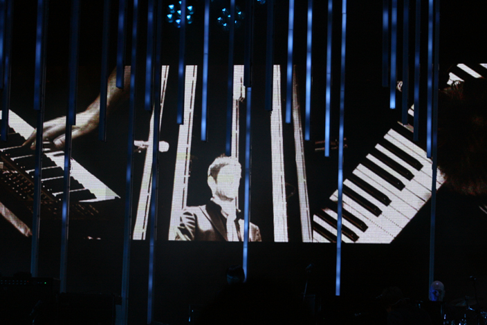 Last Night: Radiohead at the White River Amphitheater: The big screen captures Radiohead's performance.