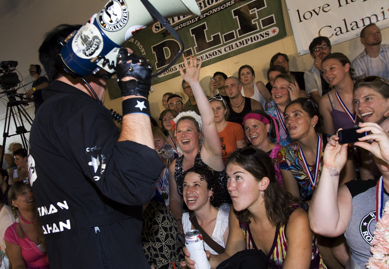 The bride-to-be, getting some extra attention from Rocketman Houllahan.