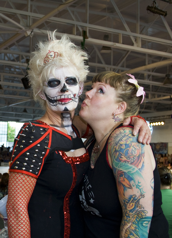 Grave Diggers' mascot, Skeletora, shows her soft side.