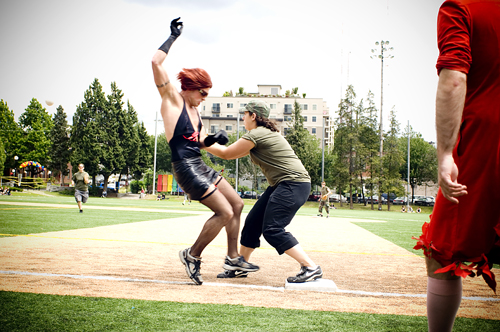 The fourth annual game, Saturday at Cal Anderson Park, was a benefit