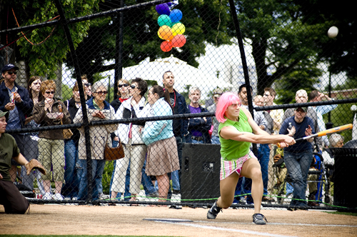 The fourth annual game, Saturday at Cal Anderson Park, was a benefit