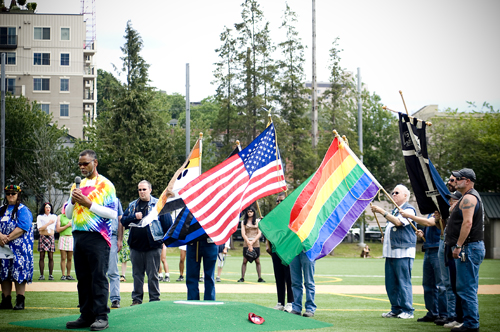 The fourth annual game, Saturday at Cal Anderson Park, was a benefit