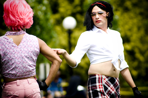 The fourth annual game, Saturday at Cal Anderson Park, was a benefit