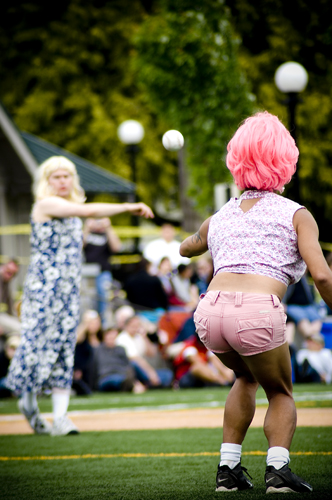 The fourth annual game, Saturday at Cal Anderson Park, was a benefit