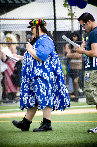The fourth annual game, Saturday at Cal Anderson Park, was a benefit