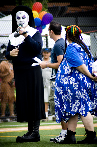 The fourth annual game, Saturday at Cal Anderson Park, was a benefit