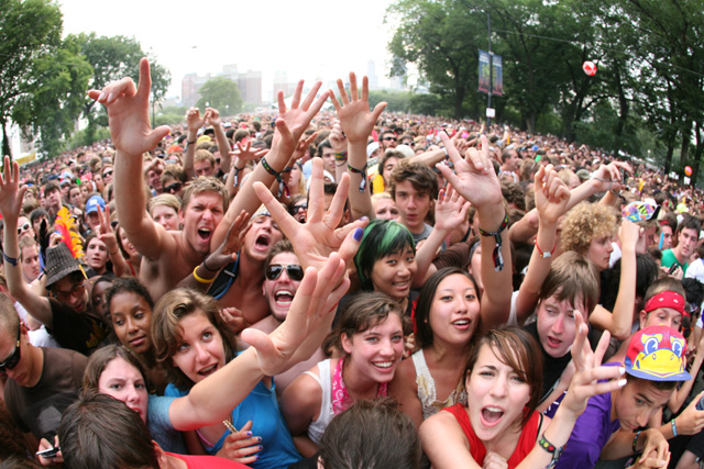 The crowd on the final day of Lollapalooza 2008, August 3.