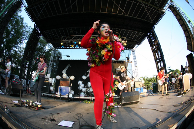 CSS at Lollapalooza, August 1, in Chicago, Illinois.