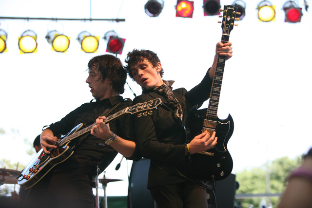 Electric Touch, of Austin, Texas, performs at Lollapalooza, August 1 in Chicago, Illinois.