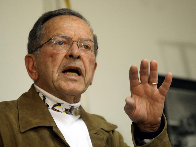 Sen. Ted Stevens, R-Alaska, answers questions during a news conference in Anchorage, Alaska, Wednesday, April 12, 2006. (AP Photo/Al Grillo)