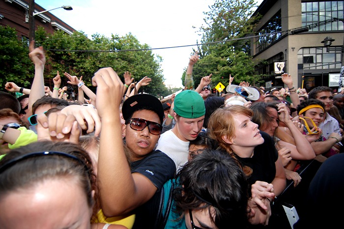 The crowd for Girl Talk.
