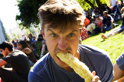 Seattle People: Bite 'O Seattle: John chomps on an ear of corn.