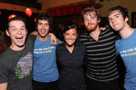 So of course, my friend Jackie (center) had to play groupie and get a photo with the band. Certainly not their first or last.