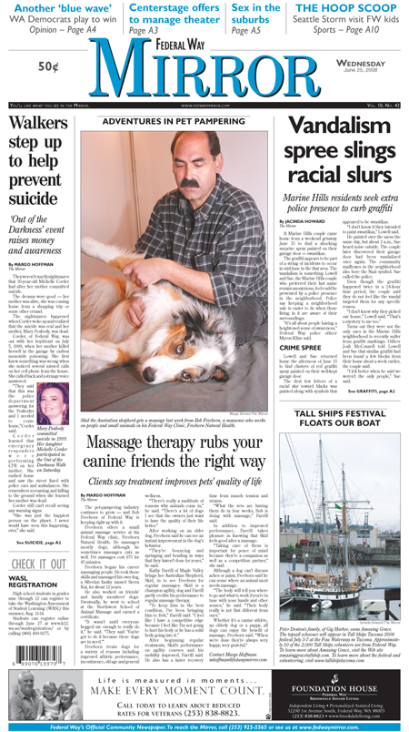 The Federal Way Mirror, Circulation: 30,483; Published: Twice-weekly (Wed./Sat.); Since: 1998