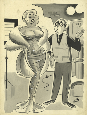 Many of Dan DeCarlo's pinups, such as this one here, would closely mirror his mainstream female characters such as Betty and Veronica.