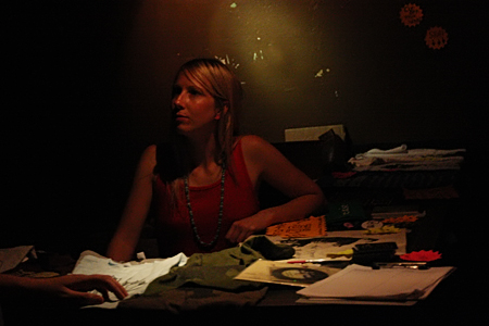 Working the merch booth has never looked so fun...