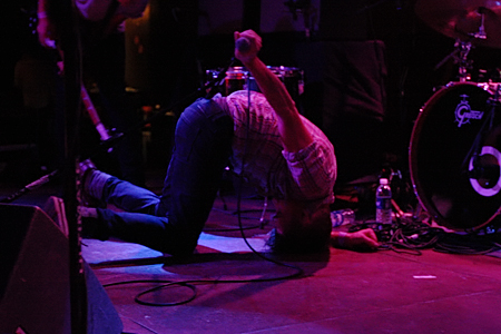 Cut Off Your Hands' lead singer Nick Johnston writhes in a way that his neck should not have been able to handle, but was perfectly entertaining.