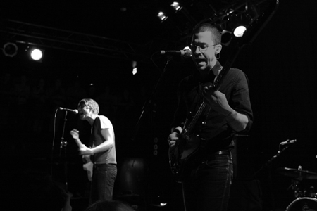 We Are Scientists open up their set at Neumos on Wednesday night. Though they came on over half an hour late, the die-hard fans could have cared less.