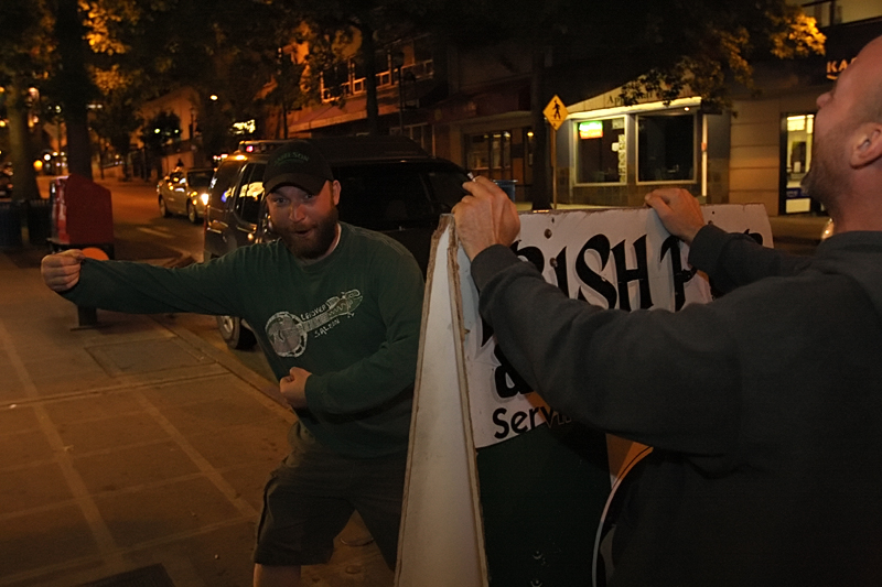 12:04 Outside of Finn MacCool's Irish Pub, I got to watch a reenactment of donkey punching bitches. One guy outside, having no idea what that meant, volunteered to be the victim to the amusement of everyone watching.