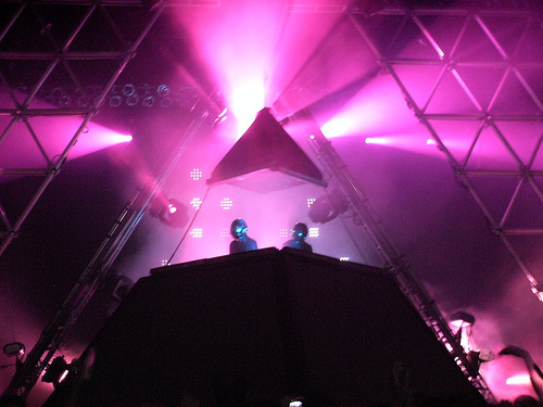 Daft Punk; Greek Theater, UC Berkeley, CA.; July 27: This show was more than just a aEœBest OfaE set list by two of the most quoted dance and electronica producers in the history of music. It managed to be a re-affirmation of kindness, understanding and mutual humanity, and if that doesn't sound like some hippy shit, I am not a jaded fucker. The 20-year old duo successfully focused the show on the crowd by: masking themselves; kicking out the hits that everyone wanted to dance to; and cunningly deploying audio-video effects to hammer home the aEœhumanaE element. At the end of the night, the two French robots thanked us,like we did all the work. Soaking wet, out of breath, and starting to come down off the E, Franco-US relations hit an all-time high in 2007. (David Downs)