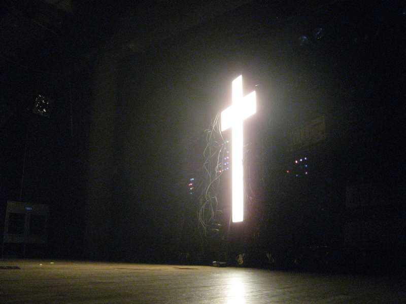 Detour Festival: Bloc Party, Justice, Turbonegro; Downtown LA , CA.; Oct 6:Justice captured the biggest, most raucous crowd, harnessed the moment and delivered a massive dirty-techno throwdown. People pogoed and threw their hands in the air, screamed for all the world to hear the chorus to their biggest anthem, aEœNever Be AloneaE aE” aEœWe. Are. Your friends. YouaE™ll. Never. Be alone again, caE™mon!aE By the time the Frenchmen dropped the 3-6 MafiaaE™s aEœStay Fly,aE the crowd was heaving, and inflated condoms floated above the morass. The bandaE™s fans moshed, crowd surfers rode the mass like this was a Pearl Jam grunge fest rather than a Parisian techno fest. It was a primal show of force, and no match for Bloc Party, who failed to inspire their own big crowd. Where Justice drew a mass of sweaty fans, Bloc Party, while much more lively and interactive onstage, were unable to transfer that energy into the crowd. A different festival at a different moment, and the tables could have been turned. But in the here and now, in that remarkable feat of aural magic that carries a song from a beat box through a cord into an amplifier thataE™s hooked into a monster sound system that delivers music across the whole of downtown Los Angeles aE” and into thousands of headz aE” it was Justice for all. (Randall Roberts)