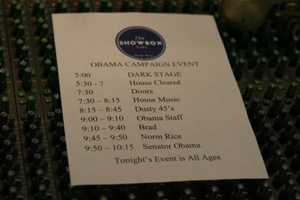 Here's a look at Barack Obama's campaign at The Showbox SoDo on