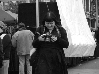 Our photographer, Laura Musselman, caught by Barr's lens.