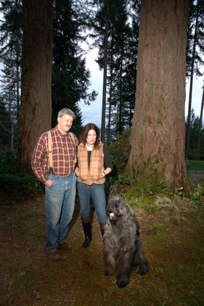 POTLATCH WA Senator Tim Sheldon 35th Legislative District at his home with his wife Linda and 10-month-old dog Ted Edgar on Friday March 15,  2013. (Kevin Casey /Seattle Weekly)