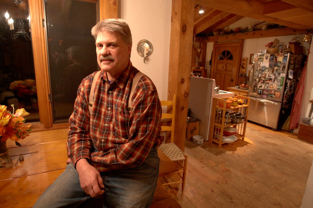 POTLATCH WA Senator Tim Sheldon 35th Legislative District at his home with his wife Linda and 10-month-old dog Ted Edgar on Friday March 15,  2013. (Kevin Casey /Seattle Weekly)