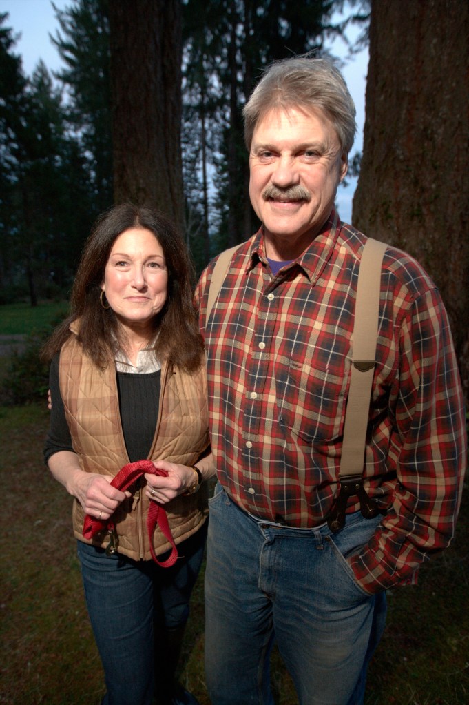 POTLATCH WA Senator Tim Sheldon 35th Legislative District at his home with his wife Linda and 10-month-old dog Ted Edgar on Friday March 15,  2013. (Kevin Casey /Seattle Weekly)