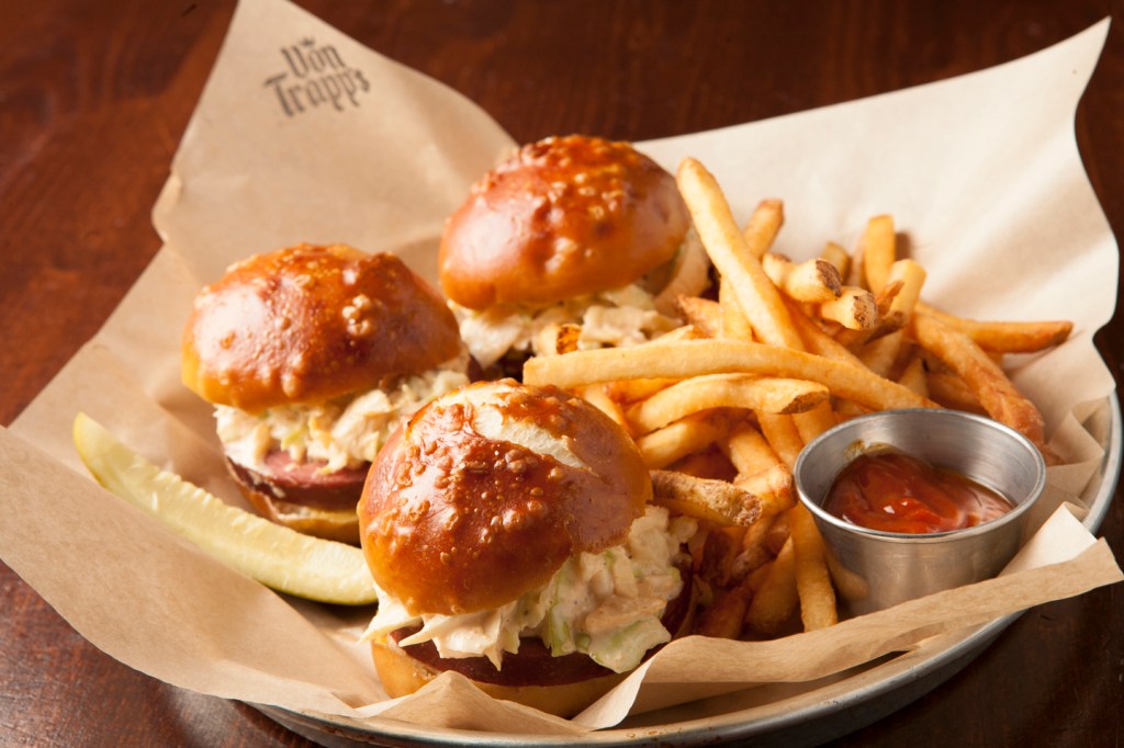 Cheddarwurst sliders at Von Trapp's (photo by Joshua Huston)