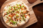 Von Trapp’s serves an array of flammkuchen, which is the comically great German term for a cheese-covered flatbread with toppings.