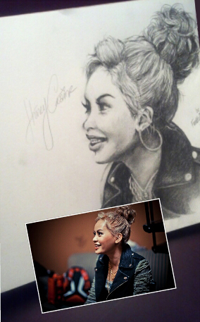 A portrait Buhl drew of his friend, rapper Honey Cocaine.