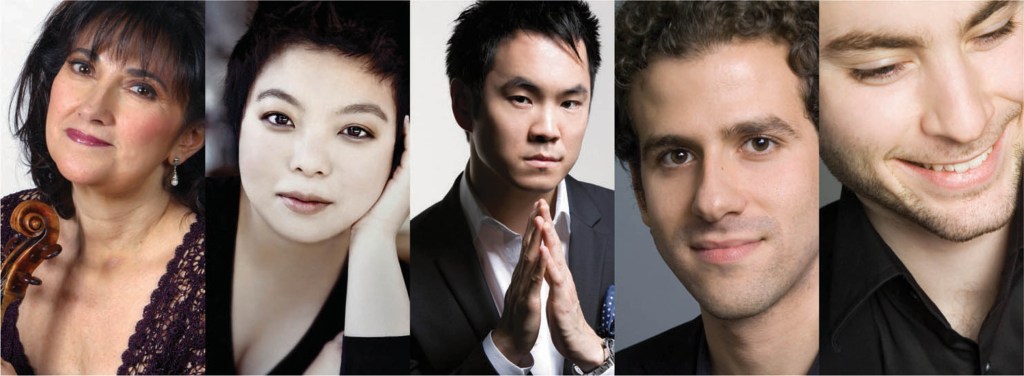 From left, the CMSLC's Ani Kavafian, Yura Lee, Richard O’Neill, Nicholas Canellakis, and Jakob Koranyi.Chamber Music Society of Lincoln Center
