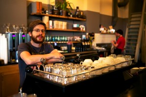 Andrew Milstead behind the bar at Milstead & Co.