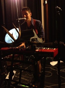 Budo behind the decks—and antlers—last night at the Croc.