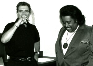 Downey with his friendly sparring partner the Rev. Al Sharpton.Magnolia Pictures
