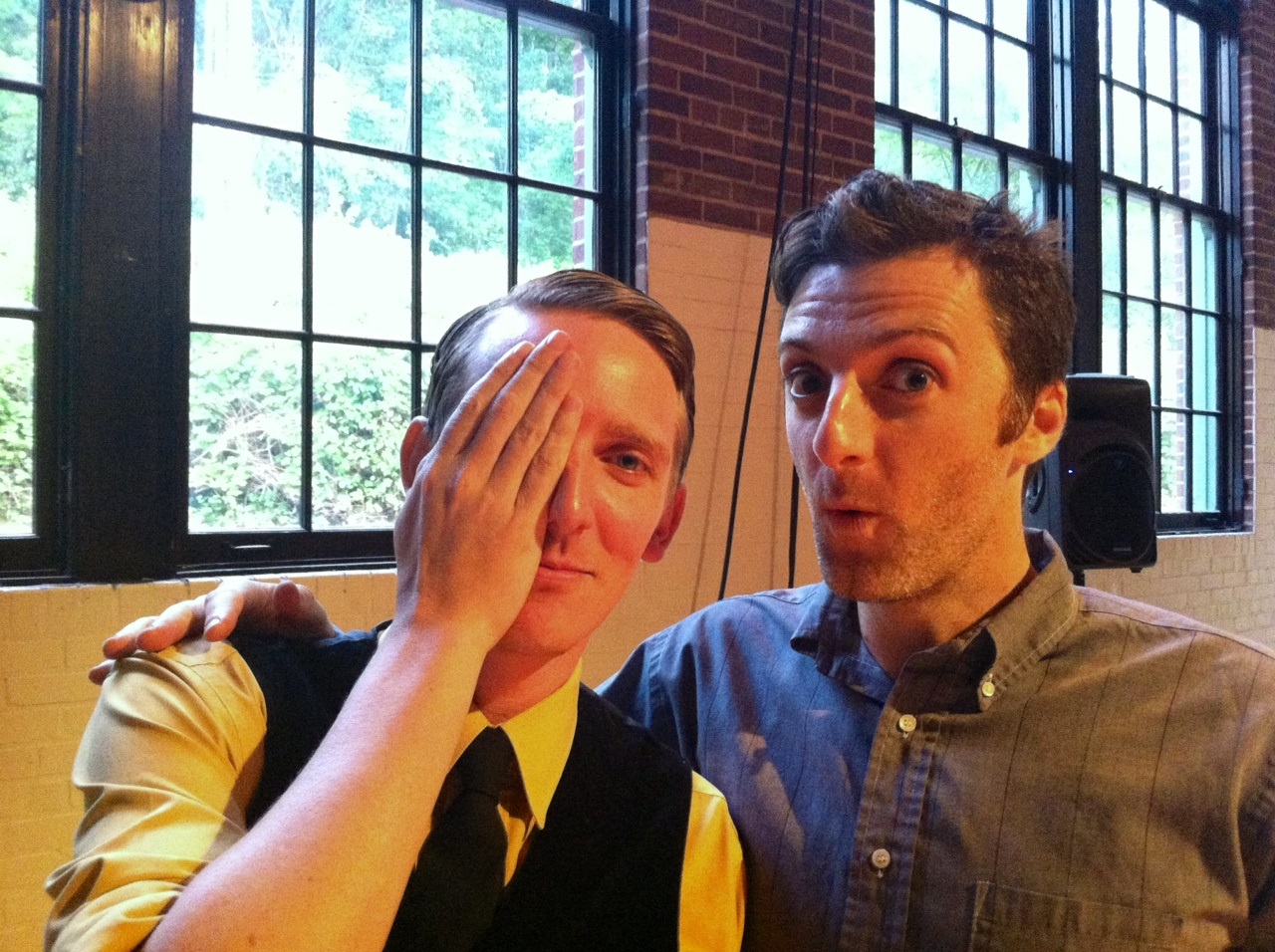 Saint Genet ringleader Ryan Mitchell and Youngstown director David Bestock.