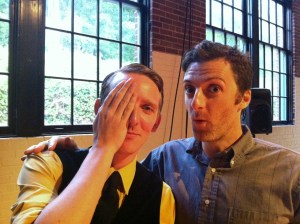 Saint Genet ringleader Ryan Mitchell and Youngstown director David Bestock.