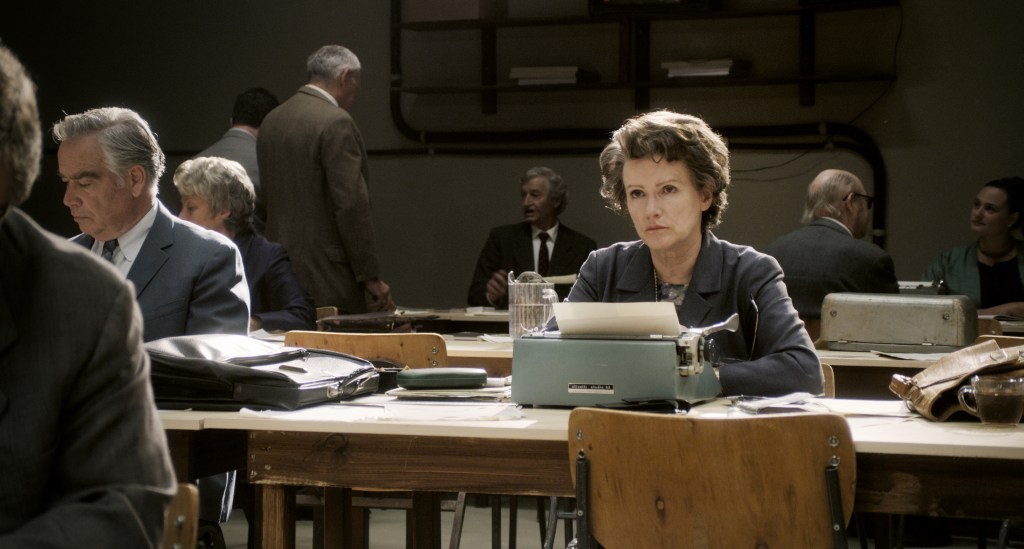 Arendt (Sukowa) as witness to history.Zeitgeist Films