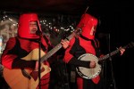 From left, Klaitz and d’Aulaire are actual space-folk musicians in New York.